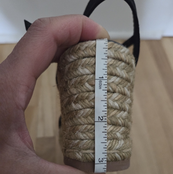 Stuart Weitzman Mirella Espadrille Wedge, black & natural, 8B - Picture 5 of 6